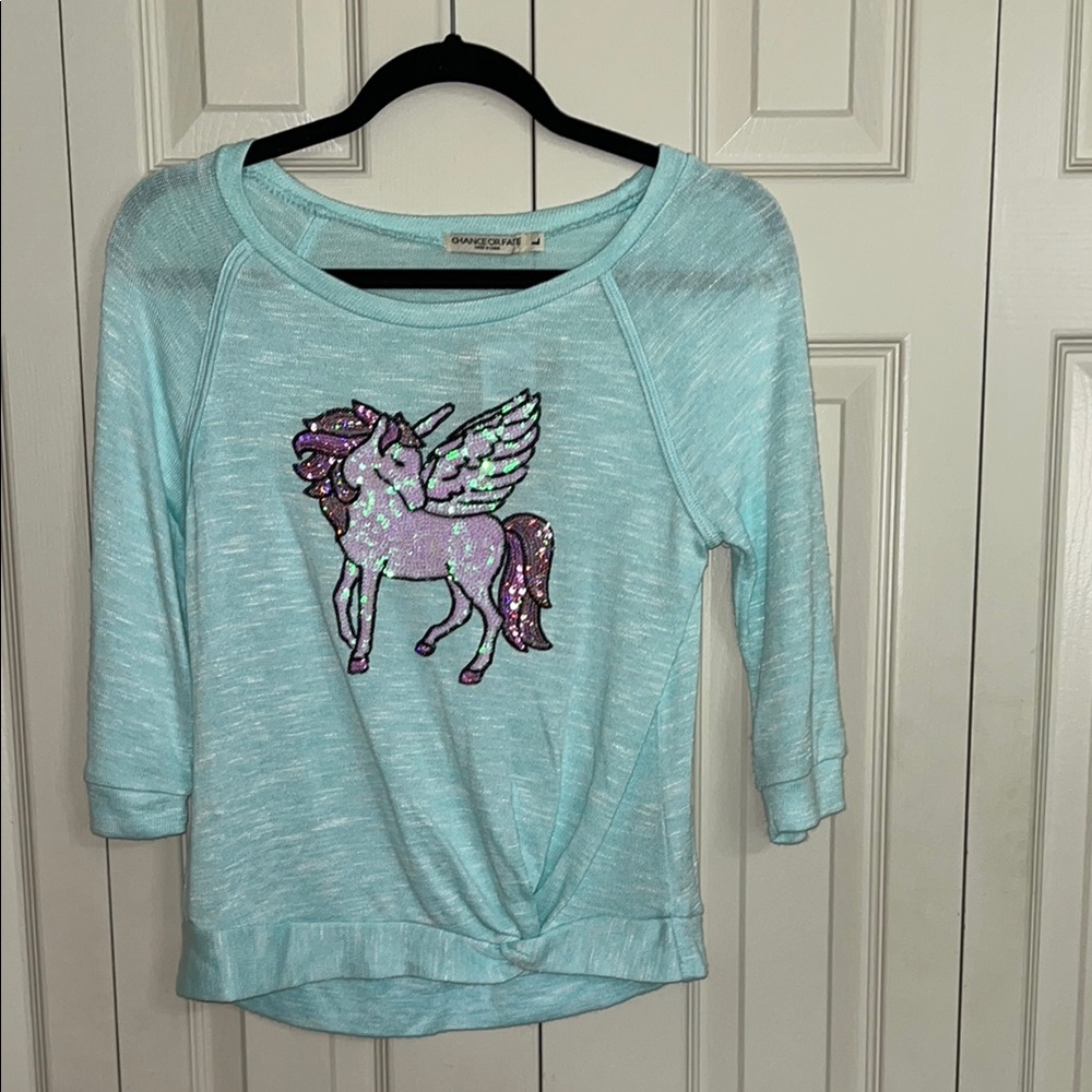 Chance or Fate Blue and Purple Sweatshirt 
Girls large